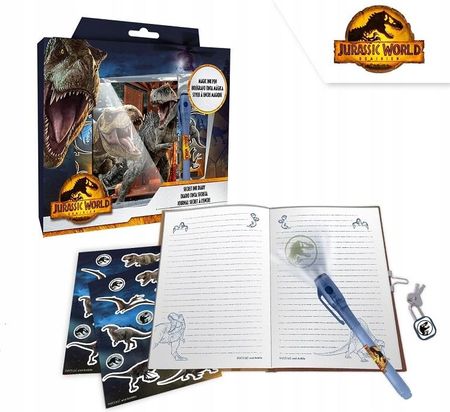 Kids Euroswan Jurassic World Sekretny Pamiętnik Długopis Uv