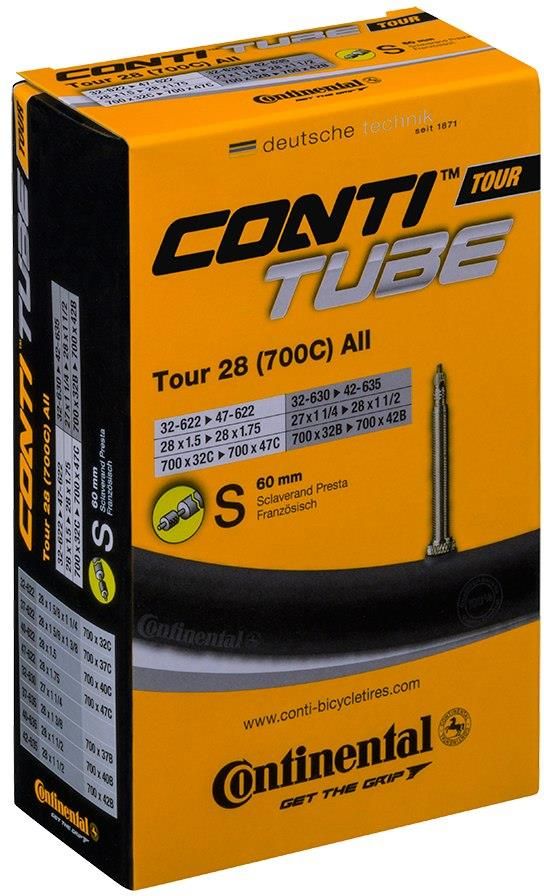 Tubolare Zincato Camera D'aria 26 Continental Bicycle Tubes Continental Tour 28 700 X 32-47c- Presta Valvole 42 Mm (Set Da 3), Pacchetto Tubo Interno Unisex, Nero, 700 X 32-47c Camera D'aria Bici - Foto 3