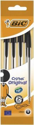 Bic Długopis Cristal Original Czarny Pouch 4Szt
