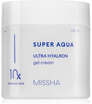 Krem Missha Super Aqua 10 Hyaluronic Acid Lekki Żelowy nawilżający Dla Skóry Wrażliwej I Alergicznej na dzień i noc 70ml