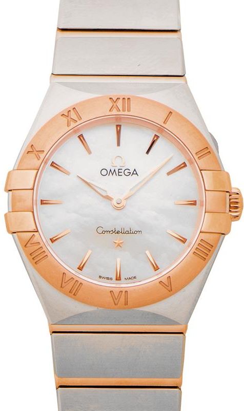 Omega Constellation Manhattan Quartz Diamonds Mother of Pearl Dial Two Tone Steel Strap Watch for Women - 131.20.25.60.55.001
