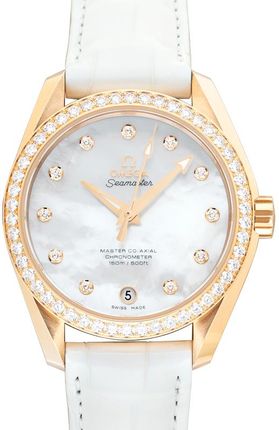Omega Seamaster Automatic Mother of pearl Dial 18kt Yellow Gold 23158392155002 
