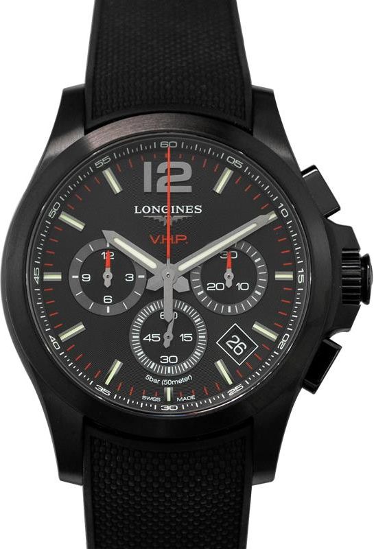 Longines Conquest VHP Chronograph Black Rubber Strap Watch 42mm longines-conquest-vhp-chronograph-black-rubber-strap-watch-42mm