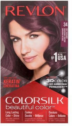 Revlon Colorsilk Beautiful Color Farba Do Włosów 59,1Ml + AktywatorMl+ Odżywka 11,8 Rękawiczki Dla Kobiet 34 Deep Burgundy