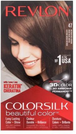 Revlon Colorsilk Beautiful Color Farba Do Włosów 59,1Ml + AktywatorMl+ Odżywka 11,8 Rękawiczki W 47 Medium Rich Brown