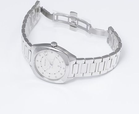 Gucci Gg2570 Quartz White Dial Stainless Steel YA142403 Zegarki