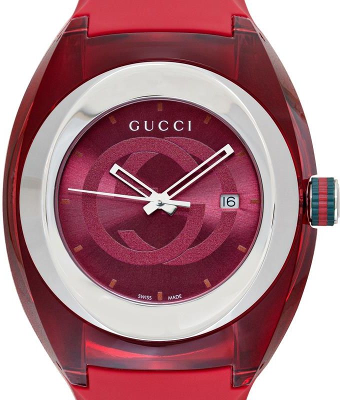 Gucci Sync XXL Quartz Red Dial Red Rubber Strap Unisex Watch -  YA137103