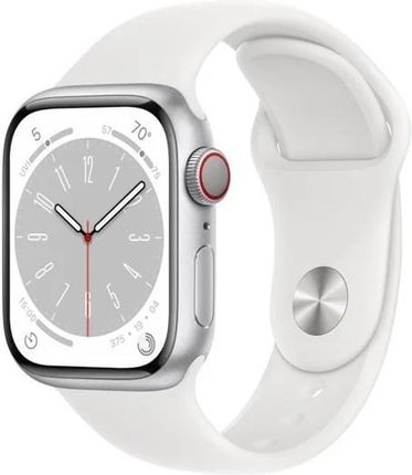 Apple Watch Series 8 Gps + Cellular 41mm Silver Aluminium Case With White Sport Band (MP4A3DHA)
