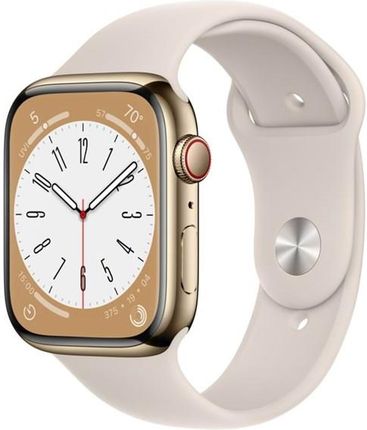 Apple Watch Series 8 Gps + Cellular 45Mm Gold Stainless Steel Case With Starlight Sport Band (MNKM3DHA)