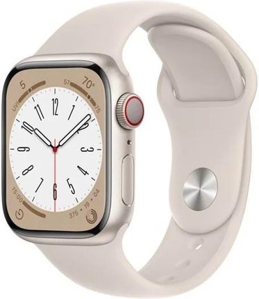 Apple Watch Series 8 Gps + Cellular 41mm Starlight Aluminium Case With Starlight Sport Band (MNHY3DHA)