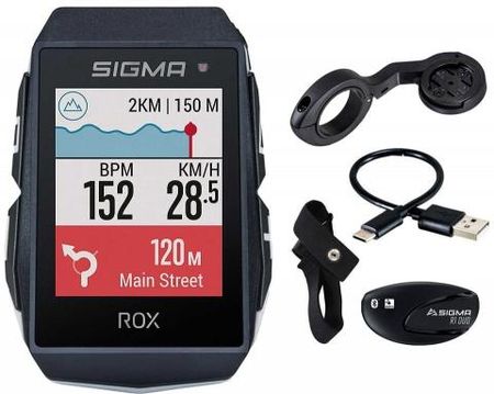 Bezprzewodowy licznik rowerowy SIGMA Sport ROX 11.1 EVO HR SET GPS - kolor biały