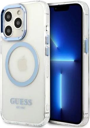 Guess Guhmp13Lhtrmb Iphone 13 Pro / 6,1" Niebieski/Blue Hard Case Metal Outline Magsafe (834283)