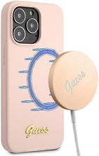 Guess Silicone Script MagSafe - Etui iPhone 13 Pro Max (różowy)