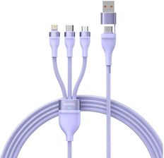 Kabel Usb 3W1 Baseus Flash Series 2, Usb-C + Micro Lightning, 100W, 1.5M (Fioletowy) (242853)