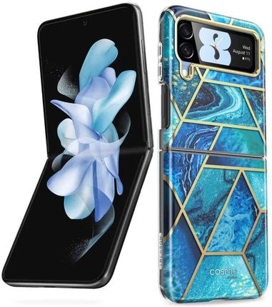 Oryginalne Etui Samsung Galaxy Z Flip 4 Supcase Cosmo Marble Niebieskie (838490)