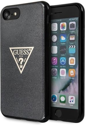 Guess Solid Glitter Triangle - Etui iPhone 8 / 7 (Black)