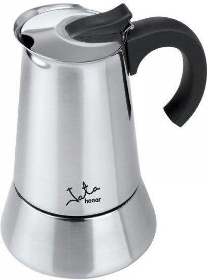 Jata CAX104 Italiaans koffiezetapparaat, inductie, capaciteit 4 kopjes, geschikt voor alle warmtebronnen, behuizing van roestvrij staal