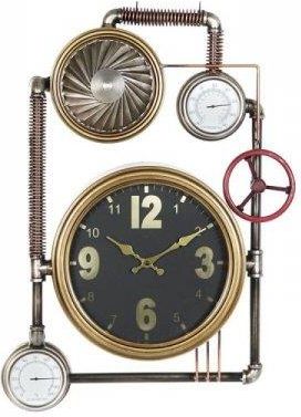 Dkd Home Decor Zegar Ścienny Zawory Szkło Złoty Żelazo 50,5X12X73Cm