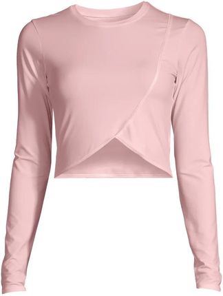 Koszulka CASALL Overlap Crop Long Sleeve różowy
