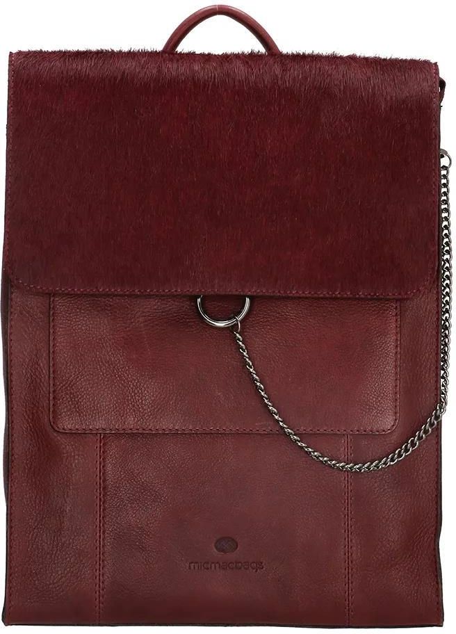 Micmacbags Skórzany plecak w kolorze bordowym 27 x 34 x 9 cm Ceny i