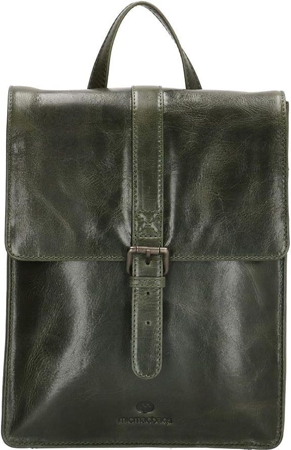 Micmacbags Skórzany plecak w kolorze khaki 25 x 31,5 x 8 cm Ceny i