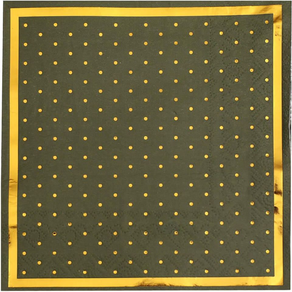 Santex Serwetki Papierowe Oliwkowe W Zlote Kropki 33cm 20 Szt. - Ceny i ...