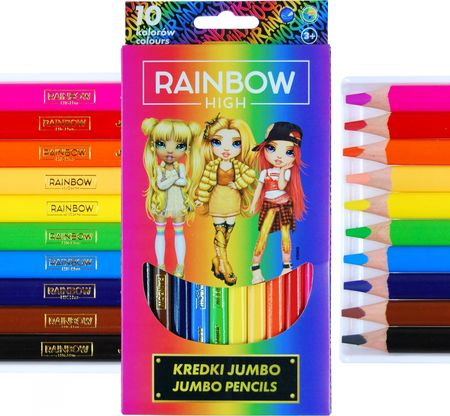 Astra Kredki Ołówkowe Jumbo 10 Kolorów Rainbow High