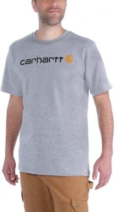 Koszulka męska T-shirt Carhartt Heavyweight Core Logo S/S 034 Heather Grey szary