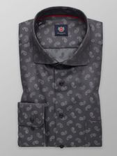 Zdjęcie Grafitowa klasyczna koszula we wzory paisley - Będzin