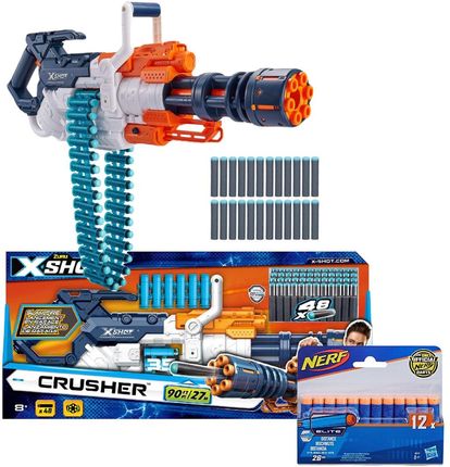 X Shot Wyrzutnia Crusher Minigun + 12 Strzałek Do Nerf