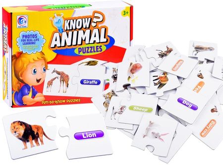 Puzzle Edukacyjne Jokomisiada Zwierzęta Język Angielski Układanka Zabawa Zabawka Dla Dzieci 3+ Za3863 Jk0195