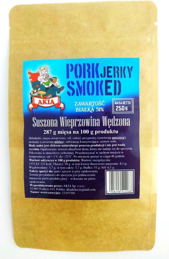 Akia Pork Jerky Smoked 250g Ceny i opinie Ceneo.pl