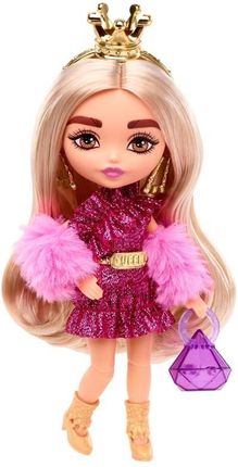 Barbie Extra Minis Różowy stój/Blond włosy + korona HJK67