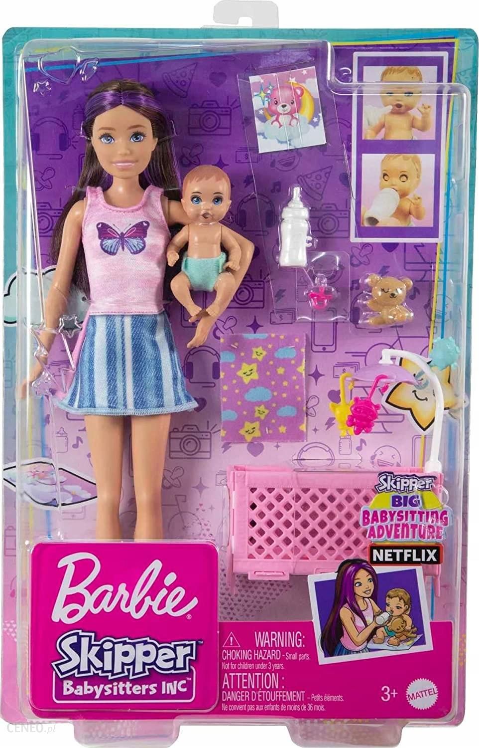 Barbie Skipper Opiekunka Łóżeczko + Bobas HJY33 - Ceny i - Ceneo.pl