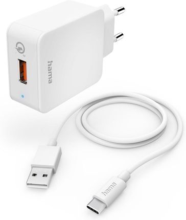 Hama Qualcomm 19,5W + USB-C 1,5m biała (201626)