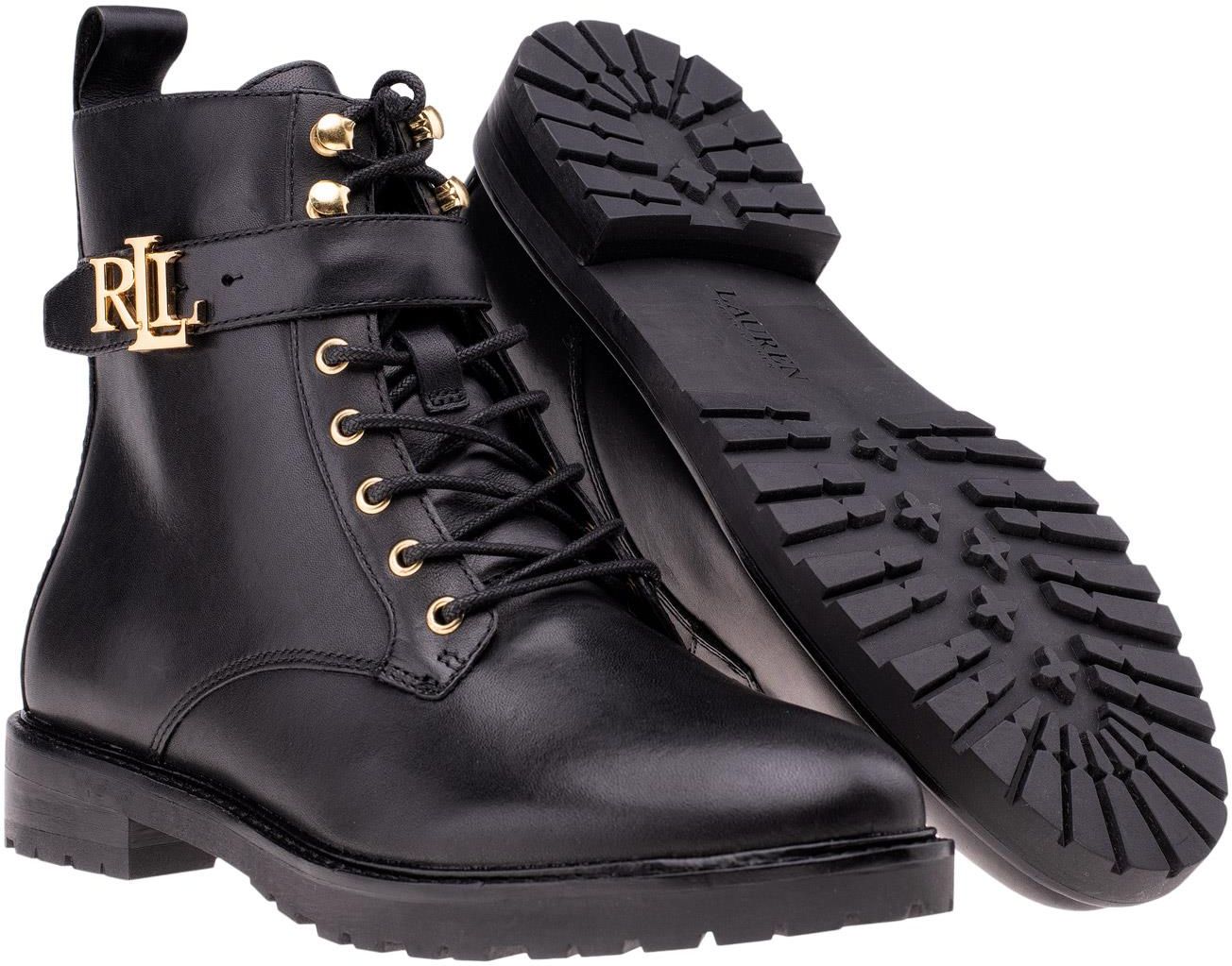 lauren ralph lauren black elridge leather boots