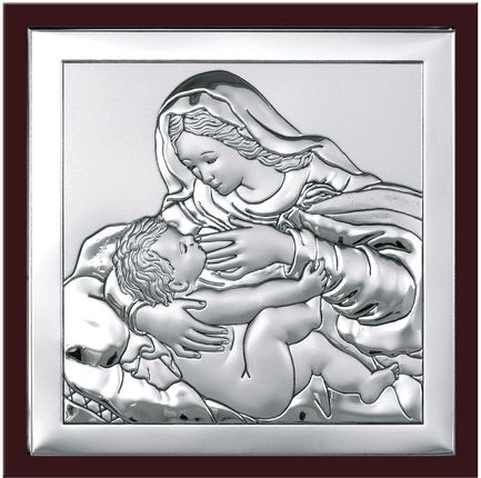 Obrazek Matka Boska Karmiąca w ciemnej oprawie | Rozmiar: 8x8 cm | SKU: BC6429/2WM