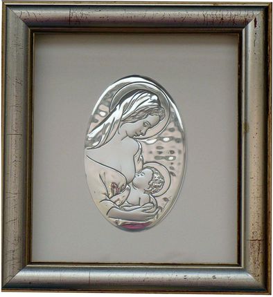 Obrazek Matka Boska Karmiąca w ramce za szkłem | Rozmiar: 15x17 cm | SKU: BC6301/2G
