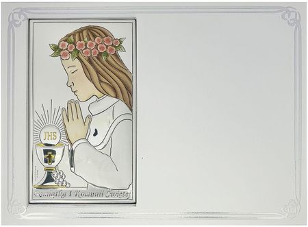 Obrazek na I Komunię dla dziewczynki na panelu kolor | Rozmiar: 13x18 cm | SKU: VL833/4COL