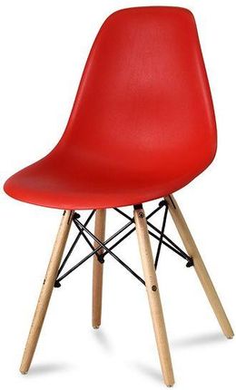 Krzesło Nowoczesne Na Drewnianych Bukowych Nogach Stylowe Do Salonu Czerwon 28452692