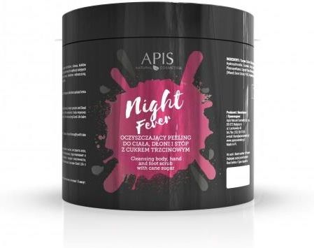 APIS Night Fever Oczyszczający peeling do ciała, dłoni i stóp z cukrem trzcinowym 500g