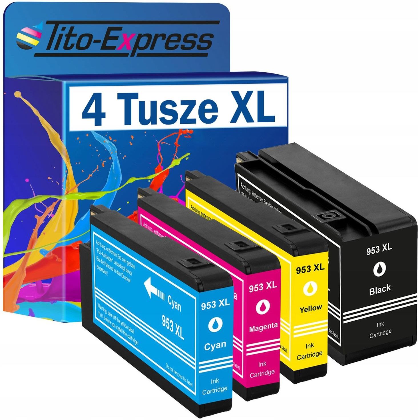 4x Zamiennik tuszu do HP 953 XL CMYK - komplet kolorów