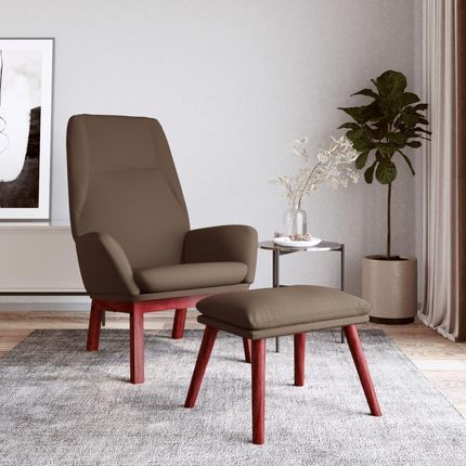 Vidaxl Fotel Z Podnóżkiem Kolor Taupe Obita Tkaniną 3097880