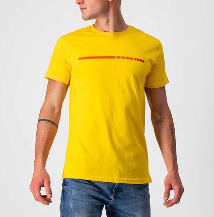 Castelli Kolarska Koszulka Z Krótkim Rękawem Ventaglio Tee Żółty Czerwony M