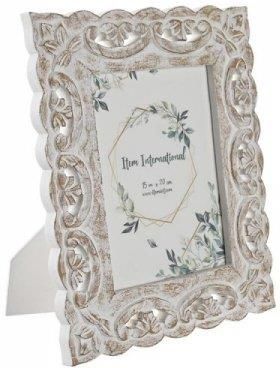 DKD HOME DECOR RAMKA NA ZDJĘCIA SZKŁO BIAŁY DREWNO MDF SHABBY CHIC (25 X 1,5 X 30 CM)