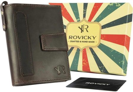 Skórzany portfel w stylu retro Rovicky Brązowy