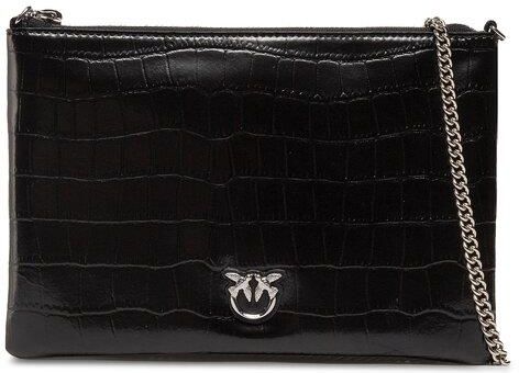 Portafogli Pinko Simply 1 In Pelle Vitello - Design Piatto, Tracolla Rimovibile, Colore Classico - Foto 4