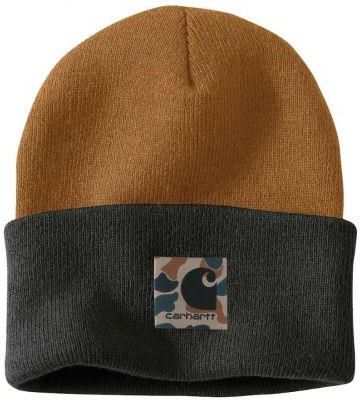 Czapka Carhartt Knit Camo Patch Beanie BROWN