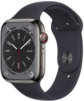 Apple Watch Series 8 Gps + Cellular, 45 mm Koperta Ze Stali Nierdzewnej W Kolorze Grafitowym Z Paskiem Sportowym W Kolo (MNKU3WBA)