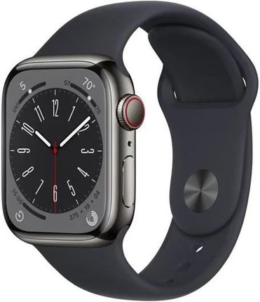 Apple Watch Series 8 Gps + Cellular 41mm Graphite Stainless Steel Case With Midnight Sport Band (MNJJ3DHA)